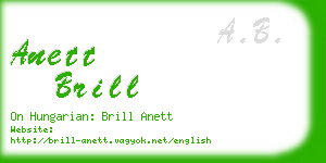 anett brill business card